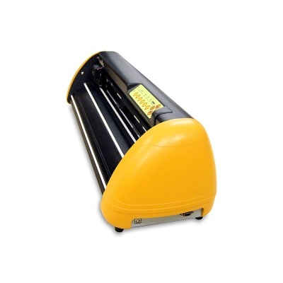 Maquina de corte eletrica amarela e preta com cilindros pretos