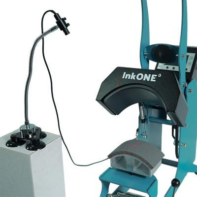 Máquina de estampar InkONE azul com suporte flexível