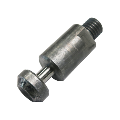 Parafuso cilíndrico em metal com rosca preta e base arredondada