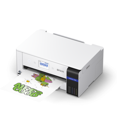 impressora Epson SureColor F300 com papel colorido a sair