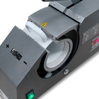 Máquina de transferência térmica cinzenta para canecas com controle e display digital
