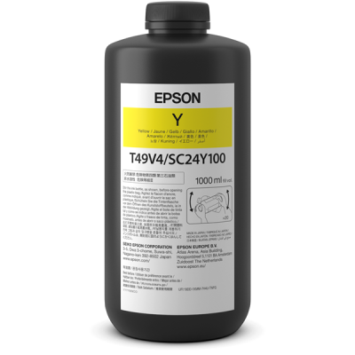 frasco preto de tinta Epson Y 1000 ml com rótulo branco e amarelo