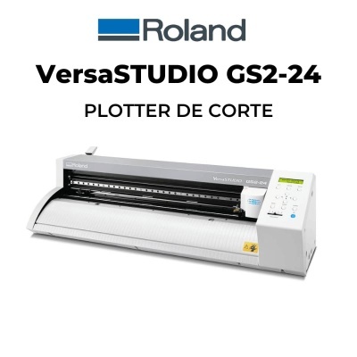 Plotter de corte Roland VersaSTUDIO GS2-24 branco e cinza com painel de controlo ecrã LCD