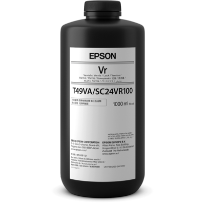 Frasco preto de verniz Epson Vr de 1000 ml com rótulo branco