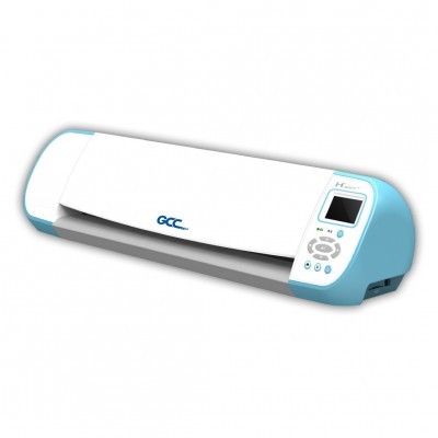 Appliance laminator GCC branco e azul claro com ecrã digital e botões