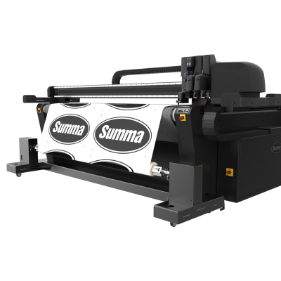 Impressora industrial a imprimir papel com padrões 'Summa'