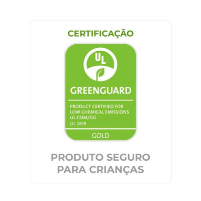Etiqueta de certificação UL GREENGUARD para produto seguro para crianças