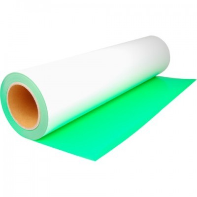 Rolo de papel branco com parte inferior verde brilhante