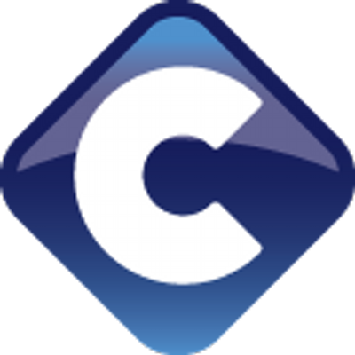 Ícone azul em forma de losango com letra C branca