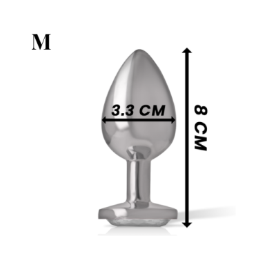Objeto metálico cónico prateado 8 cm altura, 3.3 cm largura, letra M