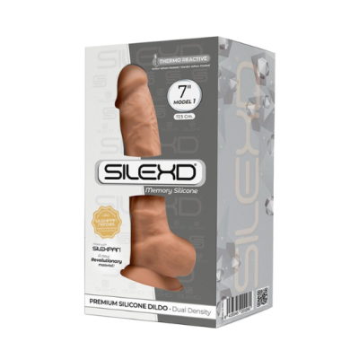 Embalagem com dildo de silicone bege SILEXD 17,5 cm