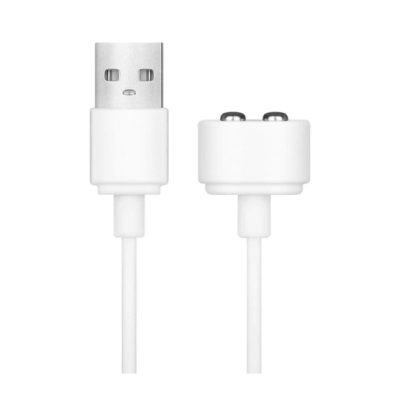Cabo USB branco com conector magnético de dois pinos