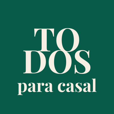 Texto branco TODOS para casal em fundo verde