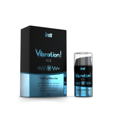 Gel intt Vibration! ICE em embalagem preta e azul
