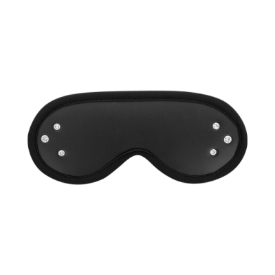 máscara de dormir preta com elementos metálicos