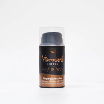 Gel Vibration! Coffee da intt numa embalagem preta com tampa transparente