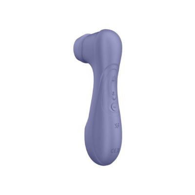 Dispositivo ergonómico roxo com três botões na frente