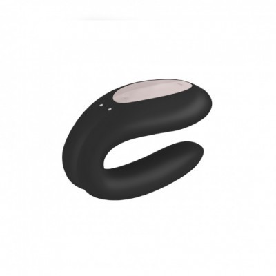 Produto em forma de U preto com superfície rosada em fundo branco