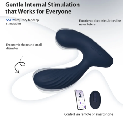 Dispositivo negro ergonómico para estimulação com controlo remoto e smartphone