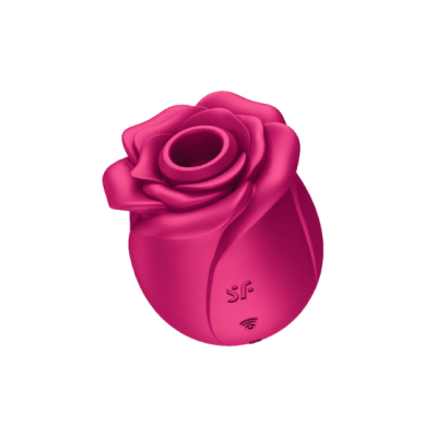 Produto rosa em forma de rosa de silicone com logo SF e ícone Wi-Fi na base