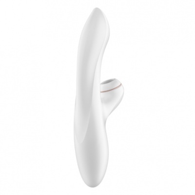 Vibrador branco ergonômico com detalhe em anel dourado