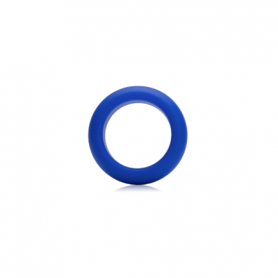 Anel azul circular liso sobre fundo branco