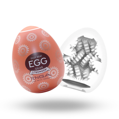 Ovo laranja decorado com texto e interior branco texturizado