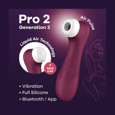 Dispositivo de cuidados pessoais Pro 2 Generation 3 vinho e branco com tecnologia Liquid Air e Air Pulse