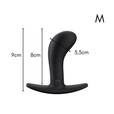 Produto de silicone preto com forma curva e base em T