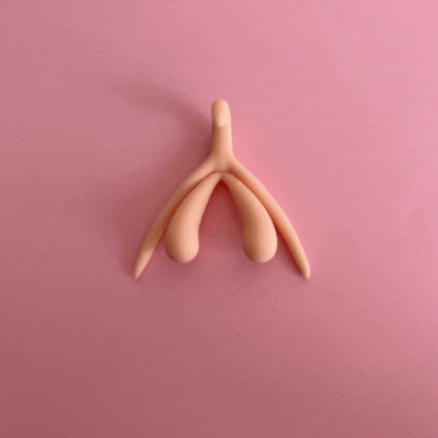 Suporte anatómico rosa em fundo rosa