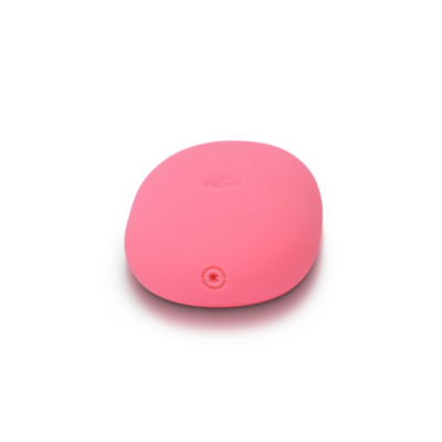 Dispositivo electrónico rosa, oval, com superfície lisa
