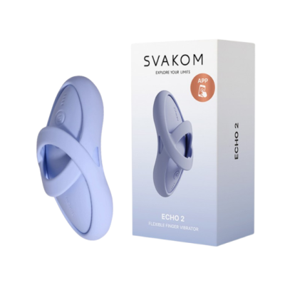 Vibrador flexível para dedo lilás SVAKOM ECHO 2 com embalagem