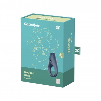 Embalagem do anel vibratório Satisfyer Rocket Ring azul escuro