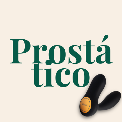 Produto preto com detalhe laranja e texto verde num fundo bege