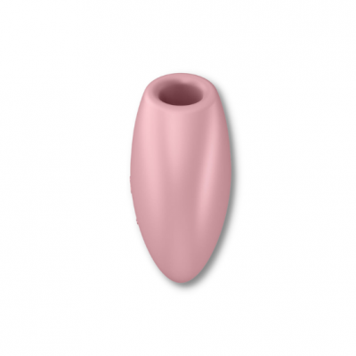 Acessório em silicone rosa com forma oval e abertura circular