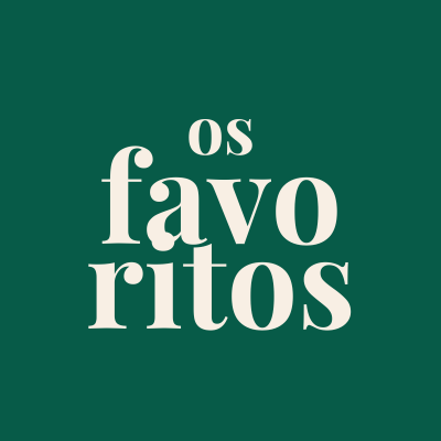 Texto os favoritos em branco sobre fundo verde escuro