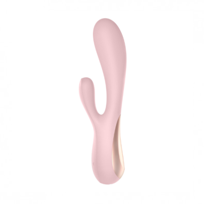 Vibrador cor-de-rosa com design ergonómico e detalhe dourado