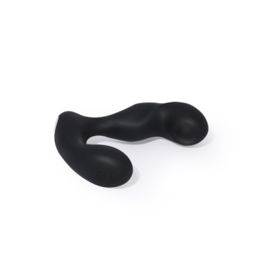 Produto preto curvo em fundo branco