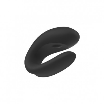 Dispositivo preto curvo de superfície lisa em fundo branco