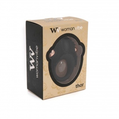 Embalagem Woman Vibe thor com objeto preto texturizado visível