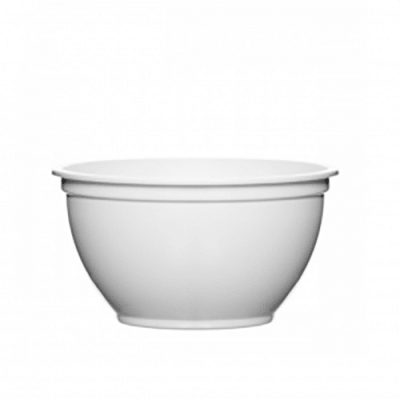 Tigela branca de cerâmica com tampa