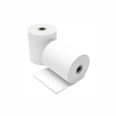 Dois rolos de papel térmico branco para impressora de recibos