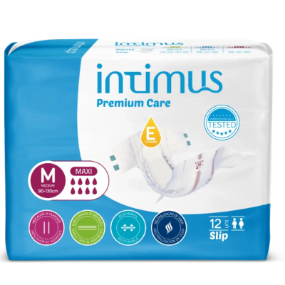 Pacote de fraldas Intimus Premium Care tamanho M com 12 unidades