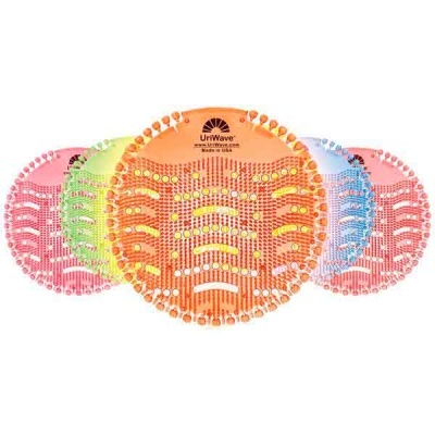 Tampas para micro-ondas coloridas em plástico com texturas e o logo UniWave