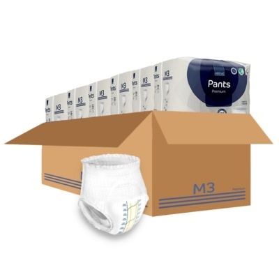 Pacote de fraldas Pants Premium tamanho M3 e fralda branca com marcações coloridas