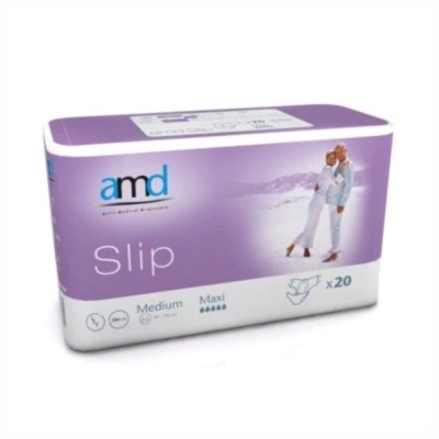 Caixa lavanda e branca de produtos amd Slip com casal na embalagem