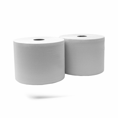 Dois rolos grandes de papel branco