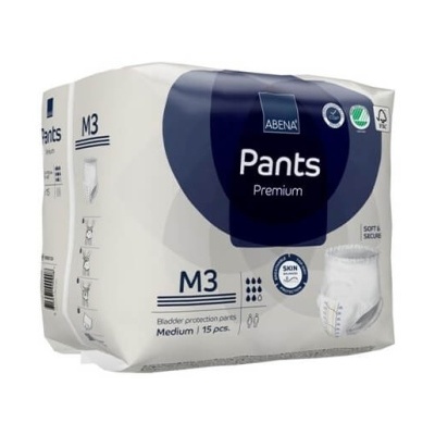Embalagem de fraldas para adultos ABENA Pants Premium tamanho médio M3 com 15 unidades