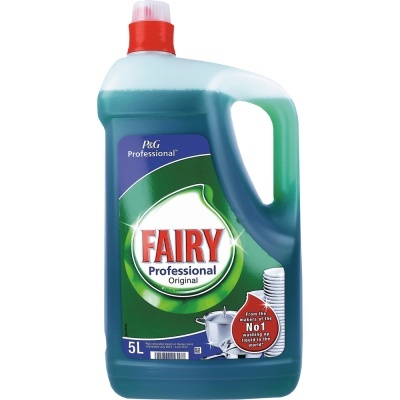 Detergente líquido Fairy Professional Original 5 litros em frasco plástico verde com tampa vermelha