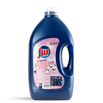 Recipiente azul de detergente FUN Clean Action Talco 5L